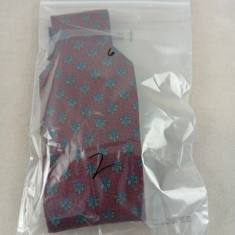 Ermenegildo Zegna 3.5x57 Mens Silk Tie Woven Geometric Lightweight‎